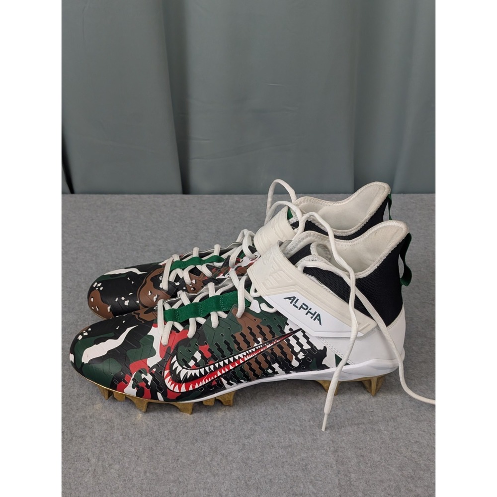 Nike‎ Alpha Menace Pro 2 Mid Team Green White Football Cleats Size 15 BV3945-107